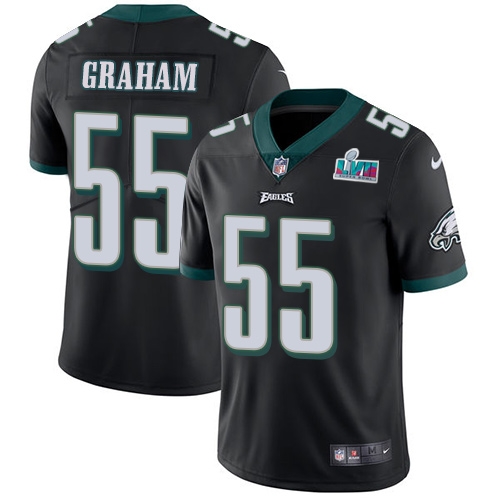 Eagles #55 Brandon Graham Black Super Bowl LVII Patch Alternate Men's Stitched Vapor Untouchable Limited Jersey