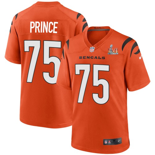 Cincinnati Cincinnati Bengals #75 Isaiah Prince Orange Super Bowl LVI Patch Alternate Game Jersey Men's