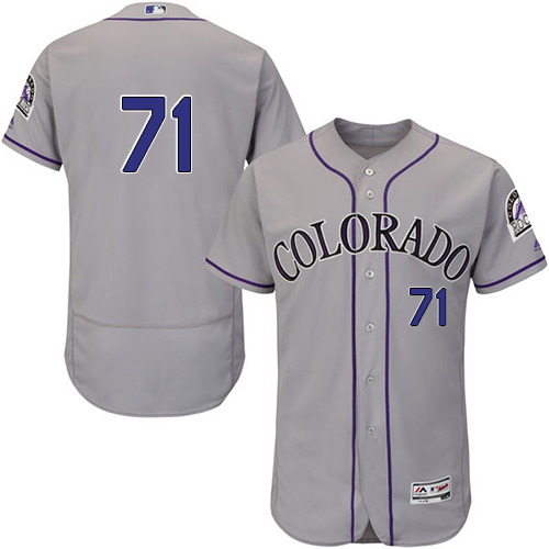 Colorado Rockies #71 Wade Davis Grey Flexbase Authentic Collection Stitched Jersey Men's