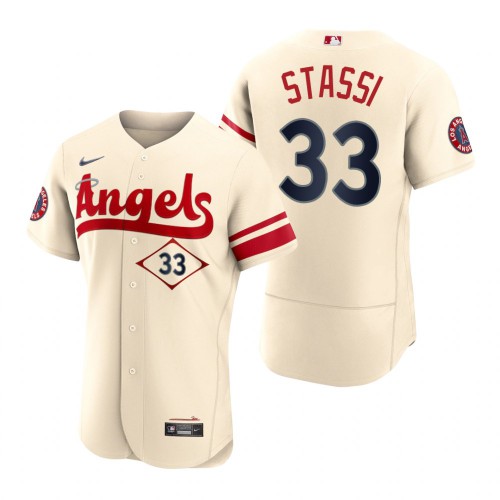 Los Angeles Los Angeles Angels #33 Max Stassi Cream Men's Authentic 2022 City Connect Jersey Men's