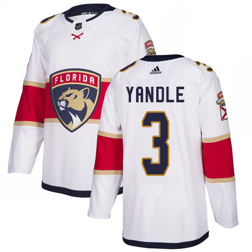 Adidas Florida Panthers #3 Keith Yandle White Road Authentic Stitched Jersey Men's