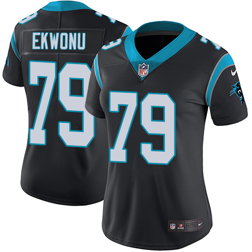 Panthers #79 Ikem Ekwonu Black Team Color Women's Stitched Vapor Untouchable Limited Jersey