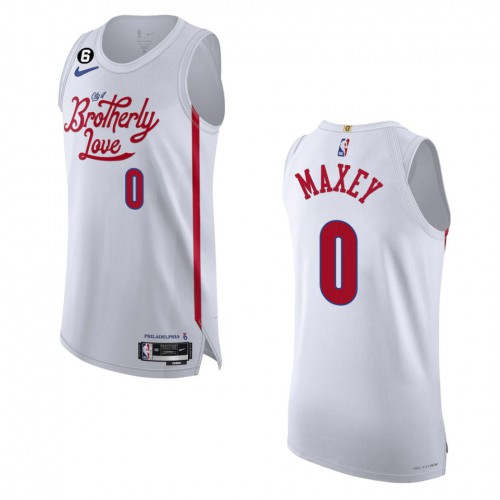 Philadelphia Philadelphia 76ers #0 Tyrese Maxey White 2022-23 Authentic Jersey - City Edition Mens