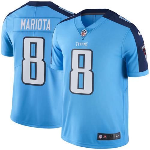 Tennessee Titans #8 Marcus Mariota Light Blue Men's Stitched Limited Rush Jersey Men's
