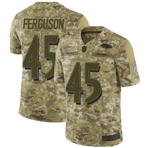 Baltimore Ravens #45 Jaylon Ferguson Camo Men's Stitched Limited 2018 Salute To Service Jersey Men's