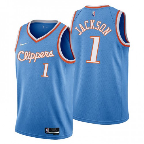 Los Angeles Los Angeles Clippers #1 Reggie Jackson Mens Blue 2021/22 Swingman Jersey - City Edition Mens