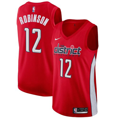 Washington Wizards #12 Jerome Robinson Red Swingman Earned Edition Jersey Mens