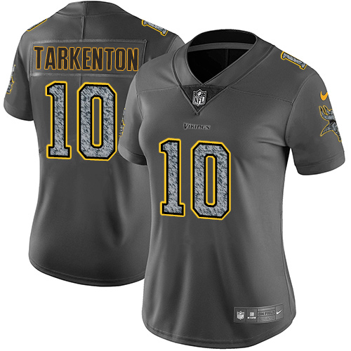 Vikings #10 Fran Tarkenton Gray Static Women's Stitched Vapor Untouchable Limited Jersey