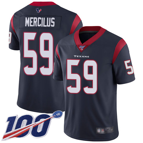 Houston Texans #59 Whitney Mercilus Navy Blue Team Color Men's Stitched 100th Season Vapor Limited Jersey Men's