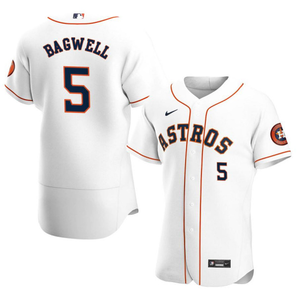Men's Houston Astros 5 Authentic White Home 2020 Jeff Bagwell Jersey