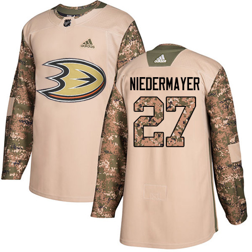 Adidas Anaheim Ducks #27 Scott Niedermayer Camo Authentic 2017 Veterans Day Stitched Jersey Men's