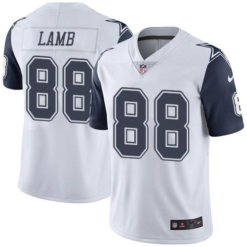 Cowboys #88 CeeDee Lamb White Men's Stitched Limited Rush Jersey