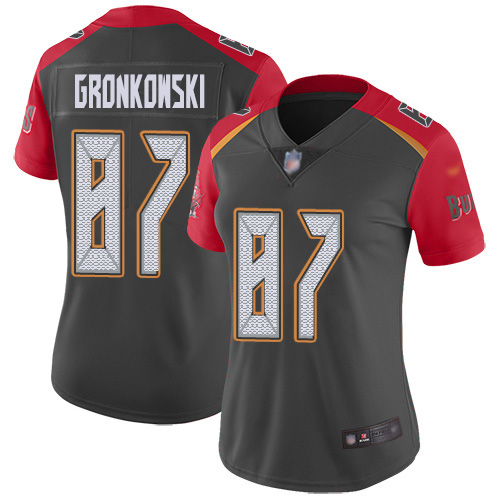 Buccaneers #87 Rob Gronkowski Gray Women's Stitched Limited Inverted Legend Jersey