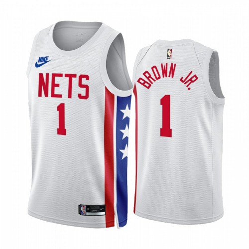 Brooklyn Nets #1 Bruce Brown Jr. White 2022-23 Mens Classic Edition Jersey Mens