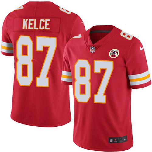 Chiefs #87 Travis Kelce Red Team Color Men's Stitched Vapor Untouchable Limited Jersey
