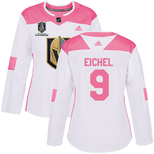 Adidas Golden Knights #9 Jack Eichel White/Pink 2023 Stanley Cup Champions Authentic Fashion Women's Stitched Jersey