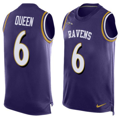 Ravens #6 Patrick Queen Purple Team Color Men's Stitched Limited Tank Top Jersey