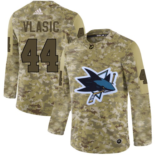 Adidas San Jose Sharks #44 Marc-Edouard Vlasic Camo Authentic Stitched Jersey Men's