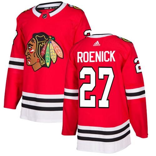 Adidas Chicago Blackhawks #27 Jeremy Roenick Red Home Authentic Stitched Jersey Men's
