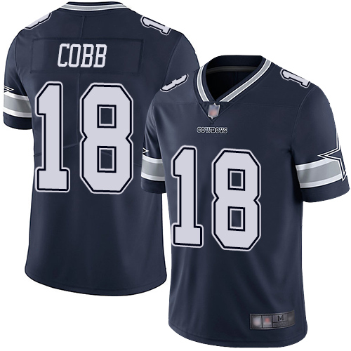 Dallas Cowboys #18 Randall Cobb Navy Blue Team Color Youth Stitched Vapor Untouchable Limited Jersey Youth