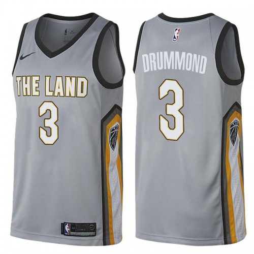 Cleveland Cavaliers #3 Andre Drummond Gray Youth Swingman City Edition Jersey Youth