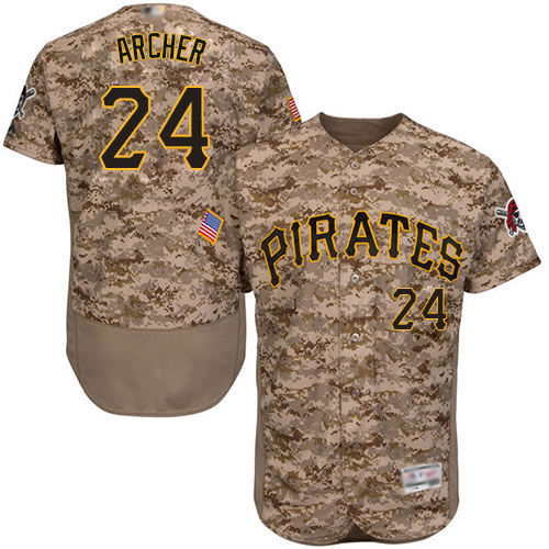 Pittsburgh Pirates #24 Chris Archer Camo Flexbase Authentic Collection Stitched Jersey Men's