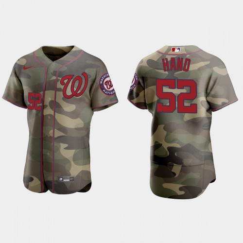 Washington Washington Nationals #52 Brad Hand Men's 2021 Armed Forces Day Authentic Jersey -Camo Men's