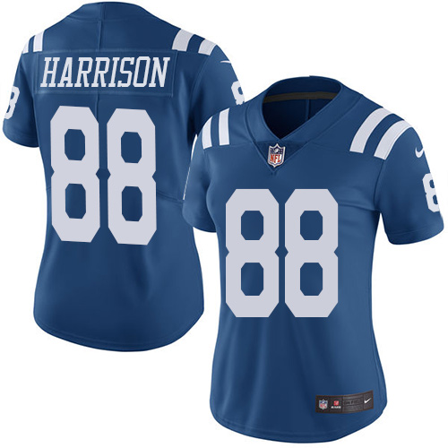 Indianapolis Colts #88 Marvin Harrison Royal Blue Women's Stitched Limited Rush Jersey Womens