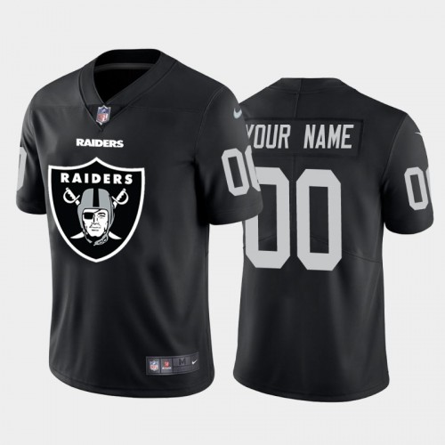 Las Vegas Raiders Custom Black Men's Big Team Logo Vapor Limited Jersey