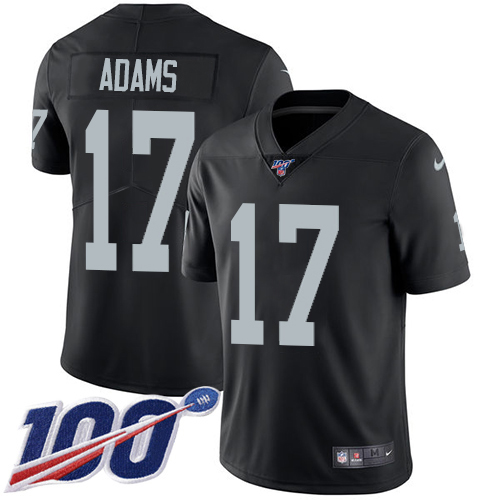 Raiders #17 Davante Adams Black Team Color Men's Stitched 100th Season Vapor Untouchable Limited Jersey