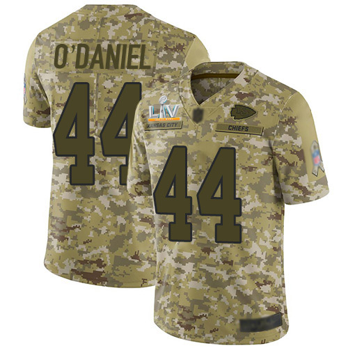 Kansas City Chiefs #44 Dorian O'Daniel Camo Youth Super Bowl LV Bound Stitched Limited 2018 Salute To Service Jersey Youth