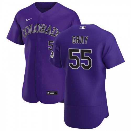 Colorado Colorado Rockies #55 Jon Gray Men's Purple Alternate 2020 Authentic Player Jersey Men's
