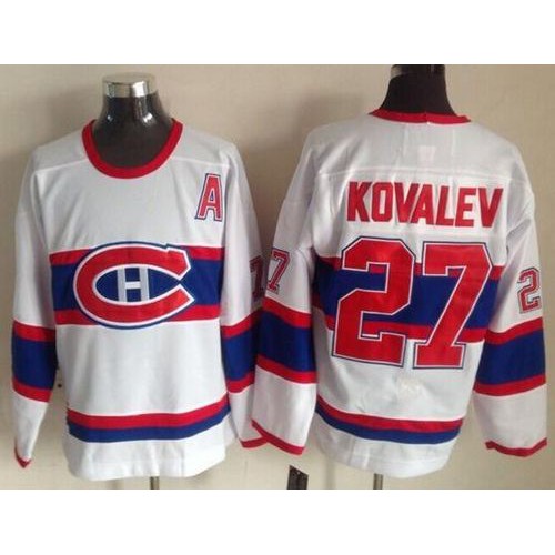 Montreal Canadiens #27 Alexei Kovalev White CCM Throwback Stitched Jersey Men's