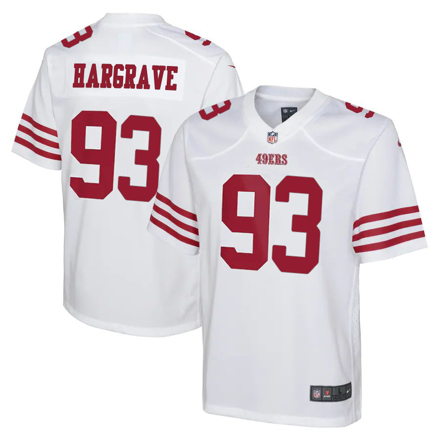 San Francisco 49ers #93 Javon Hargrave White Youth 2022-23 Game Jersey