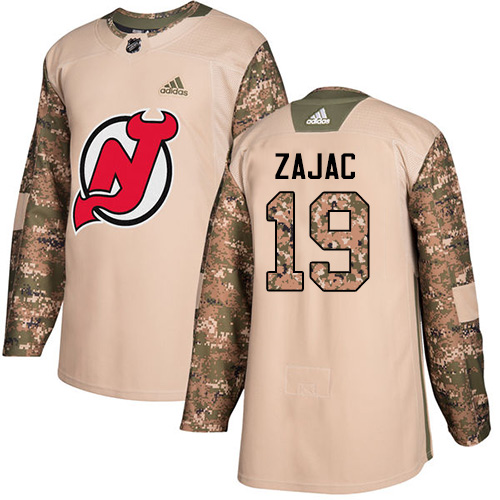 Adidas New Jersey Devils #19 Travis Zajac Camo Authentic 2017 Veterans Day Stitched Jersey Men's