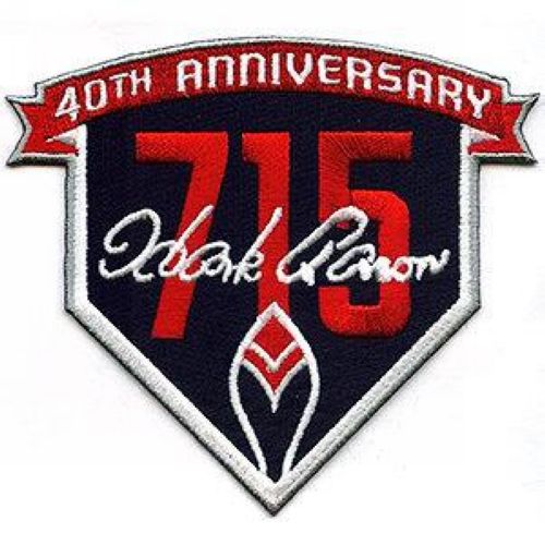 Stitched 2014 Atlanta Atlanta Braves Hank Aaron's 715th Home Run 40th Anniversary Jersey Patch Men's