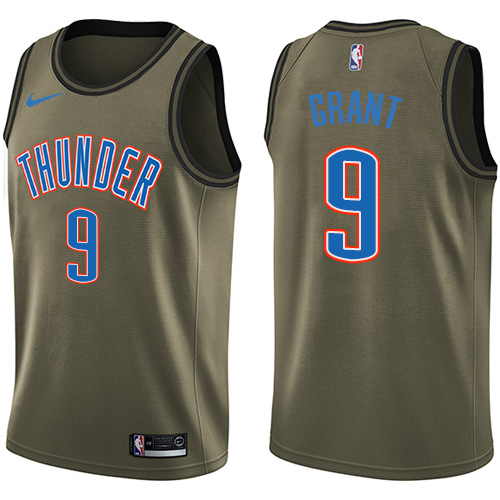 Oklahoma City Thunder #9 Jerami Grant Green Salute to Service Youth Swingman Jersey Youth