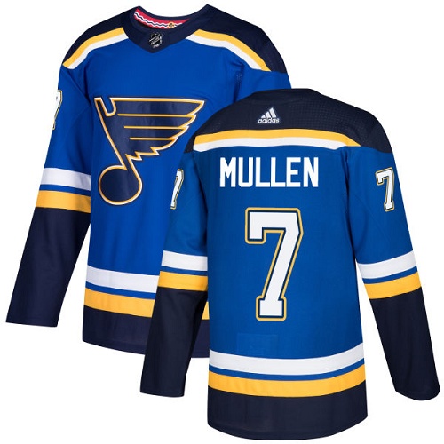 Adidas St. Louis Blues #7 Joe Mullen Blue Home Authentic Stitched Jersey Men's