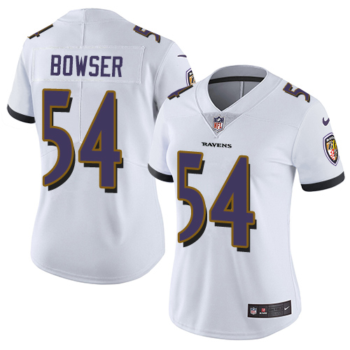 Baltimore Ravens #54 Tyus Bowser White Women's Stitched Vapor Untouchable Limited Jersey Womens