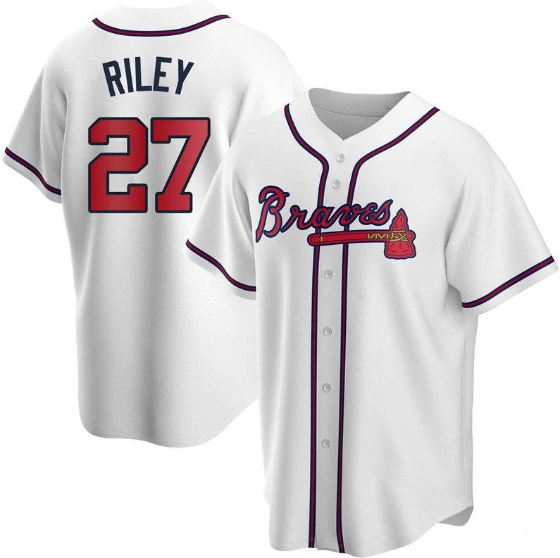 Men's Youth Women's Atlanta Braves #27 Austin Riley White Home 2020  Jersey