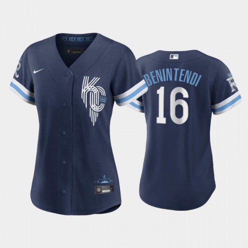 Kansas City Kansas City Royals #16 Andrew Benintendi Women's Replica 2022 City Connect Navy Jersey Womens