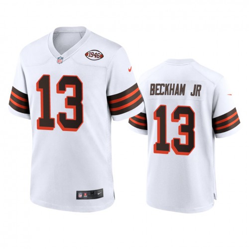 Men's Cleveland Browns #13 Odell Beckham Jr. 1946 Collection Alternate Game Limited Jersey - White Men's