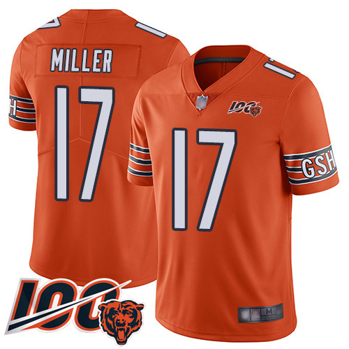 Chicago Bears #17 Anthony Miller Orange Youth Stitched Limited Rush 100th Season Jersey Youth