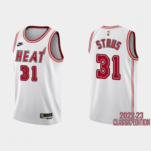 Miami Miami Heat #31 Max Strus White Mens 2022-23 Classic Edition Jersey Mens