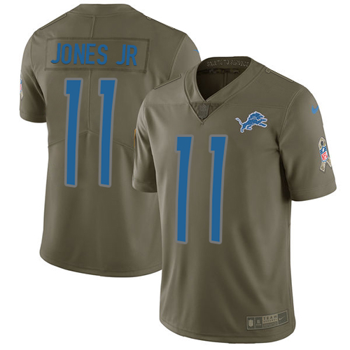 Detroit Lions #11 Marvin Jones Jr Olive Men's Stitched Limited 2017 Salute to Service Jersey Men's