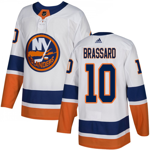 Adidas New York Islanders #10 Derek Brassard White Road Authentic Stitched Jersey Men's