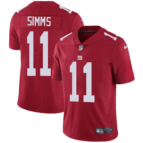 New York Giants #11 Phil Simms Red Alternate Youth Stitched Vapor Untouchable Limited Jersey Youth