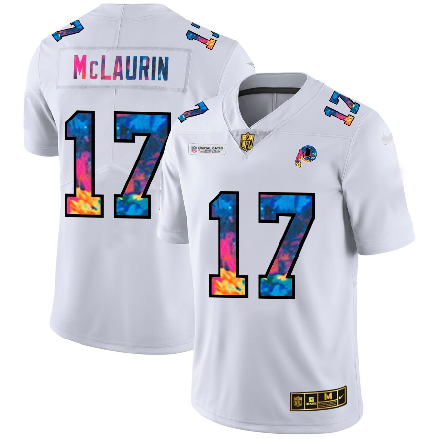 Washington Commanders #17 Terry McLaurin Men's White Multi-Color 2020 Crucial Catch Limited Jersey