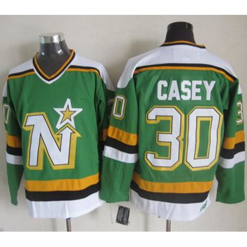 Dallas Stars #30 Jon Casey Green CCM Throwback Stitched Jersey Men's