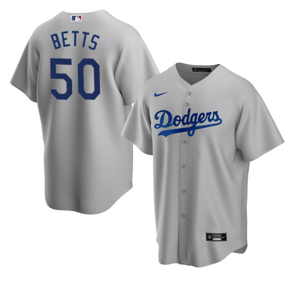Men's Youth Women's Los Angeles Dodgers 50 Replica Gray Alternate 2020 Mookie Betts Jersey